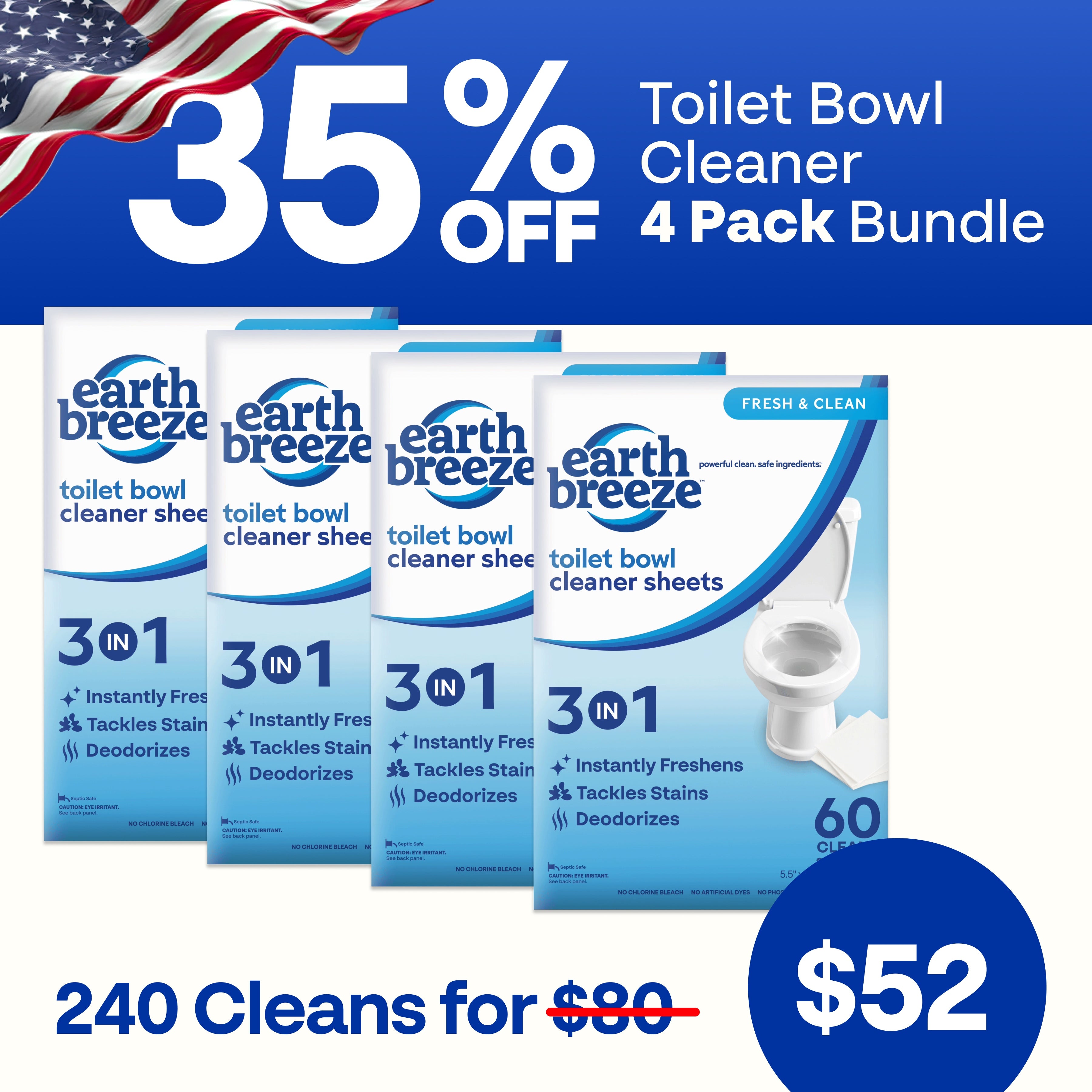 Toilet Bowl Cleaner Bundle - 4 Pack